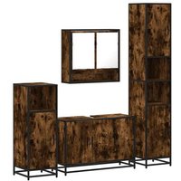 Set de Muebles de Baño 4 Piezas de Madera Contrachapada