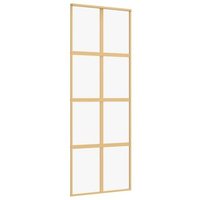 Puerta corredera de vidrio transparente y aluminio Vidaxl