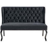 Sofá de Cocina 2 Plazas Torsby Tapizado en Terciopelo de Poliéster Orejero