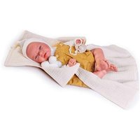 Muñeca recién nacida Leo con toquilla