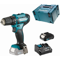 Taladro Atornillador Makita DF333DZJ 12 V + Batería BL1021B 12 V 2Ah + Cargador DC18RE 12 V/18 V