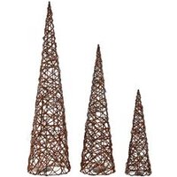 Cono Set 3 LED Ratan 20x20x80