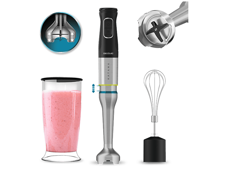 Cecotec Katana 12 Batidora de mano 1200W, 21 velocidades + Turbo, Pie XL