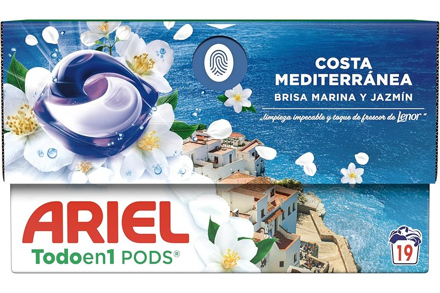 Ariel Todo en 1 PODS Brisa Marina y Jazmín Detergente Líquido en Cápsulas 19 Lavados