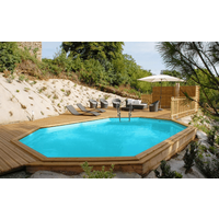 Piscina de Madera Oval Elevada/Enterrada