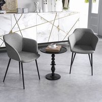 Juego de 2 sillas de comedor tapizadas con respaldo ergonómico y reposabrazos anchos 60x53x82,5 cm CFW59548
