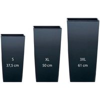 Pack 3 Macetas Altas Prosperplast Urbi Square con Depósito (11,4/26,6/49 L)