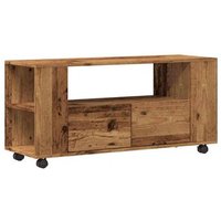 Mueble TV con Ruedas Madera Ingeniería Envejecida 102x34,5x43 cm Vidaxl