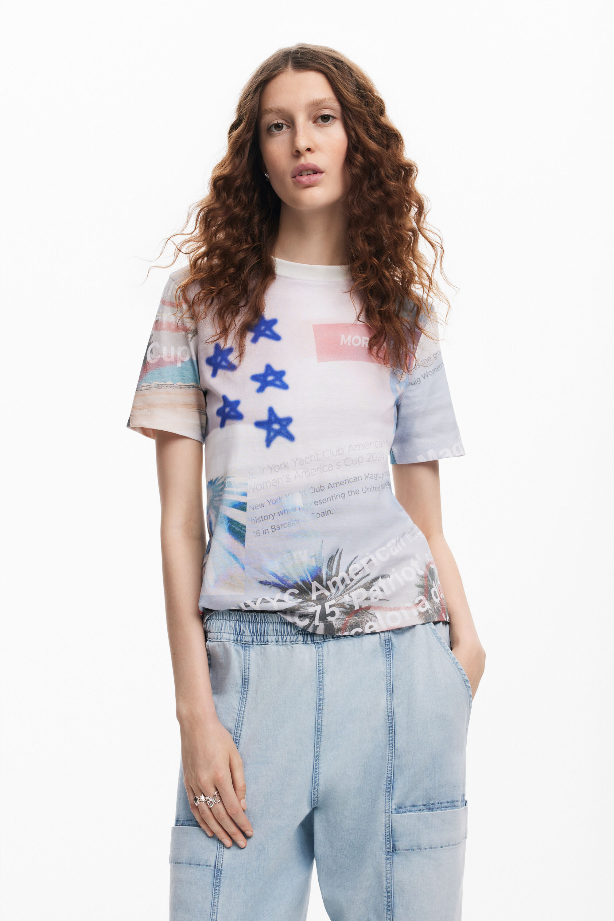 Camiseta Estampada Desigual American Magic Mujer Camiseta Estampada Desigual American Magic Mujer