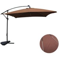 Parasol Excéntrico Cuadrado con LED 3x3 M Solenzara