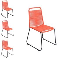 Pack de 4 sillas de jardín Antea apilables ergonómicas de cuerda y acero