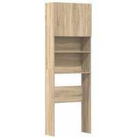 Armario de Lavadora Sonoma Madera Ingeniería Roble 64x24x190 cm