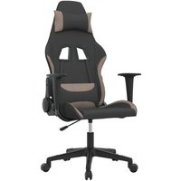 Silla Gaming de Masaje con Tela Taupé Vidaxl