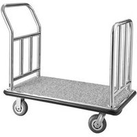 Carro de equipaje hotelero 340 kg con estructura de acero inoxidable y ruedas de 6″ – plataforma giratoria Tekmaquinas