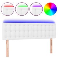 Cabecero con LED de cuero sintético 144x5x78/88 cm Vidaxl