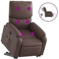 Sillón de Masaje Elevable Eléctrico de Cuero Sintético Vidaxl
