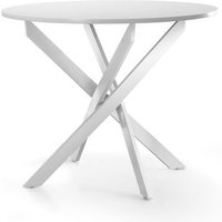 Mesa Redonda Industrial Blake Ø90 cm con Patas Metálicas Entrecruzadas