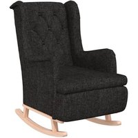 Sillón Mecedor con Patas de Madera Maciza y Caucho