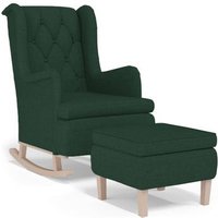 Sillón con patas mecedoras y taburete Vidaxl