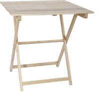 Velador de Haya Plegable con Tablillas 70x70 cm sin Barniz