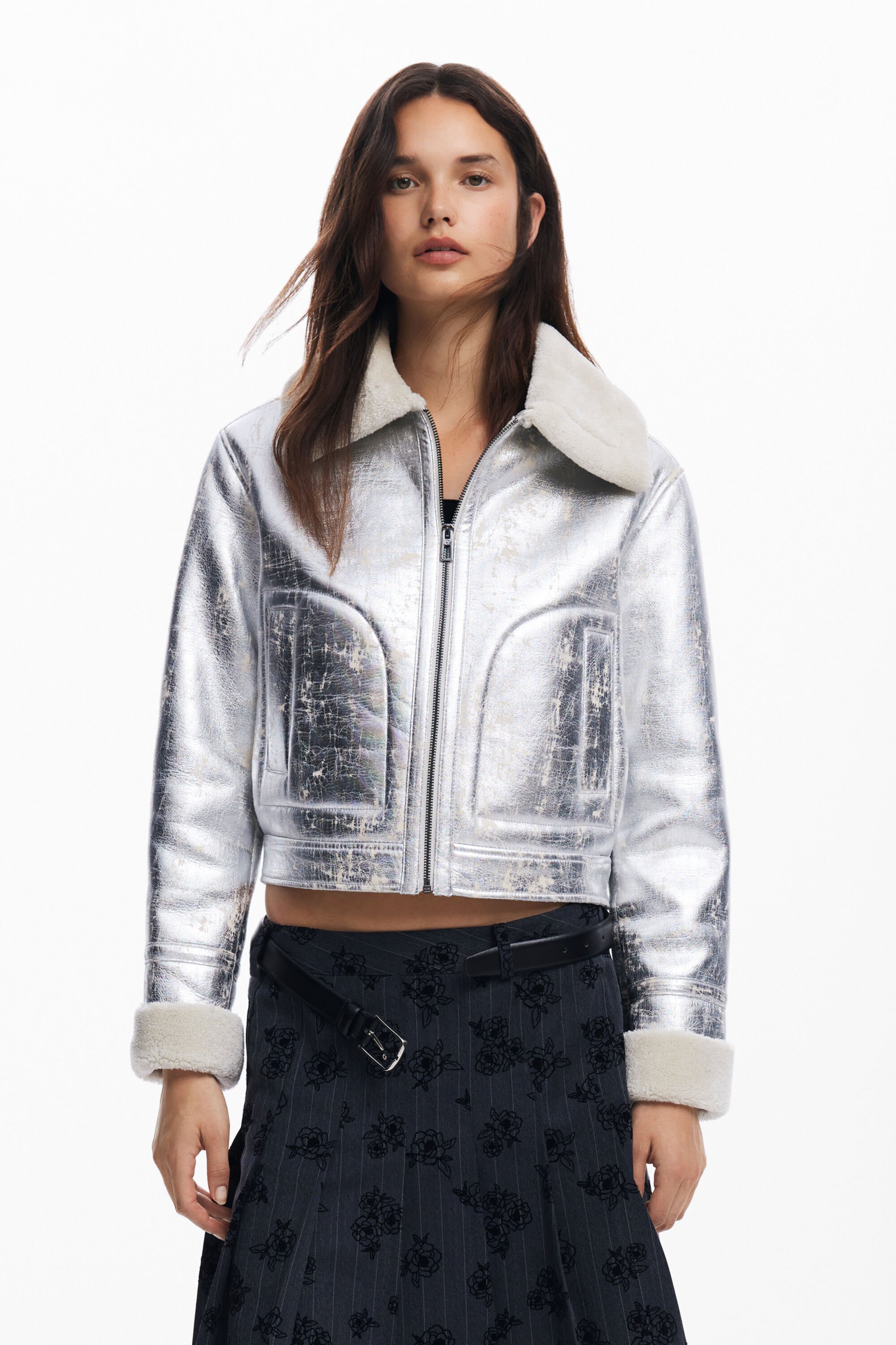 Cazadora metalizada Desigual para mujer