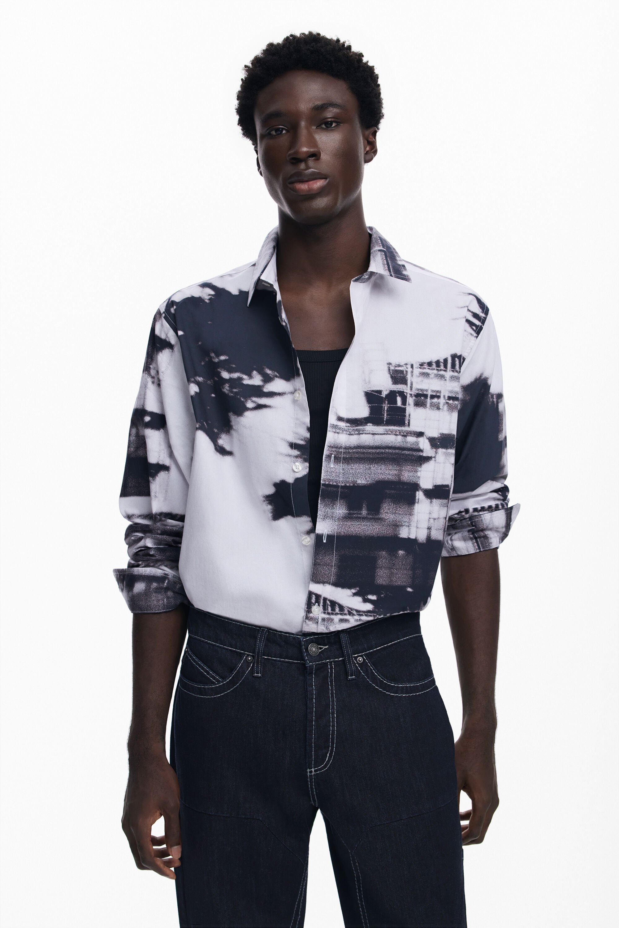 Desigual Camisa estampado urbano hombre