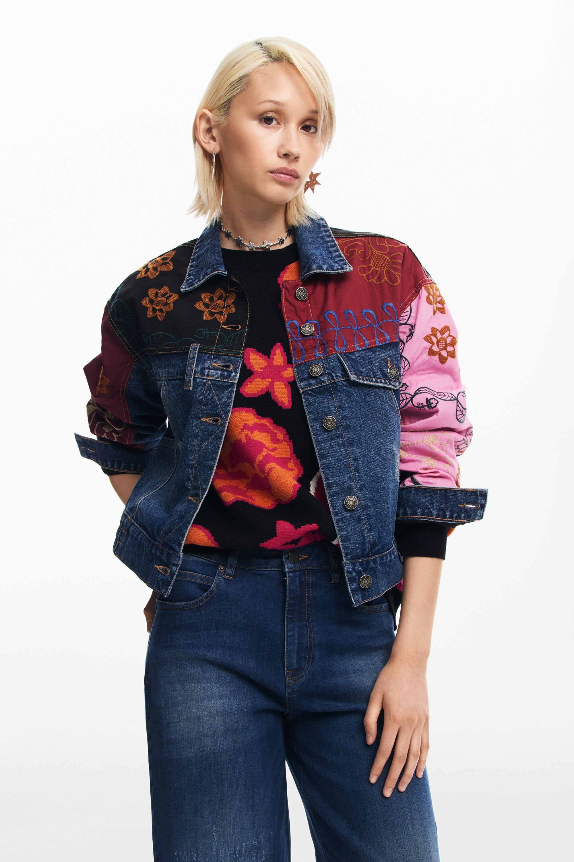 Chaqueta Denim Patchwork Mujer Desigual Chaqueta Denim Patchwork Mujer Desigual