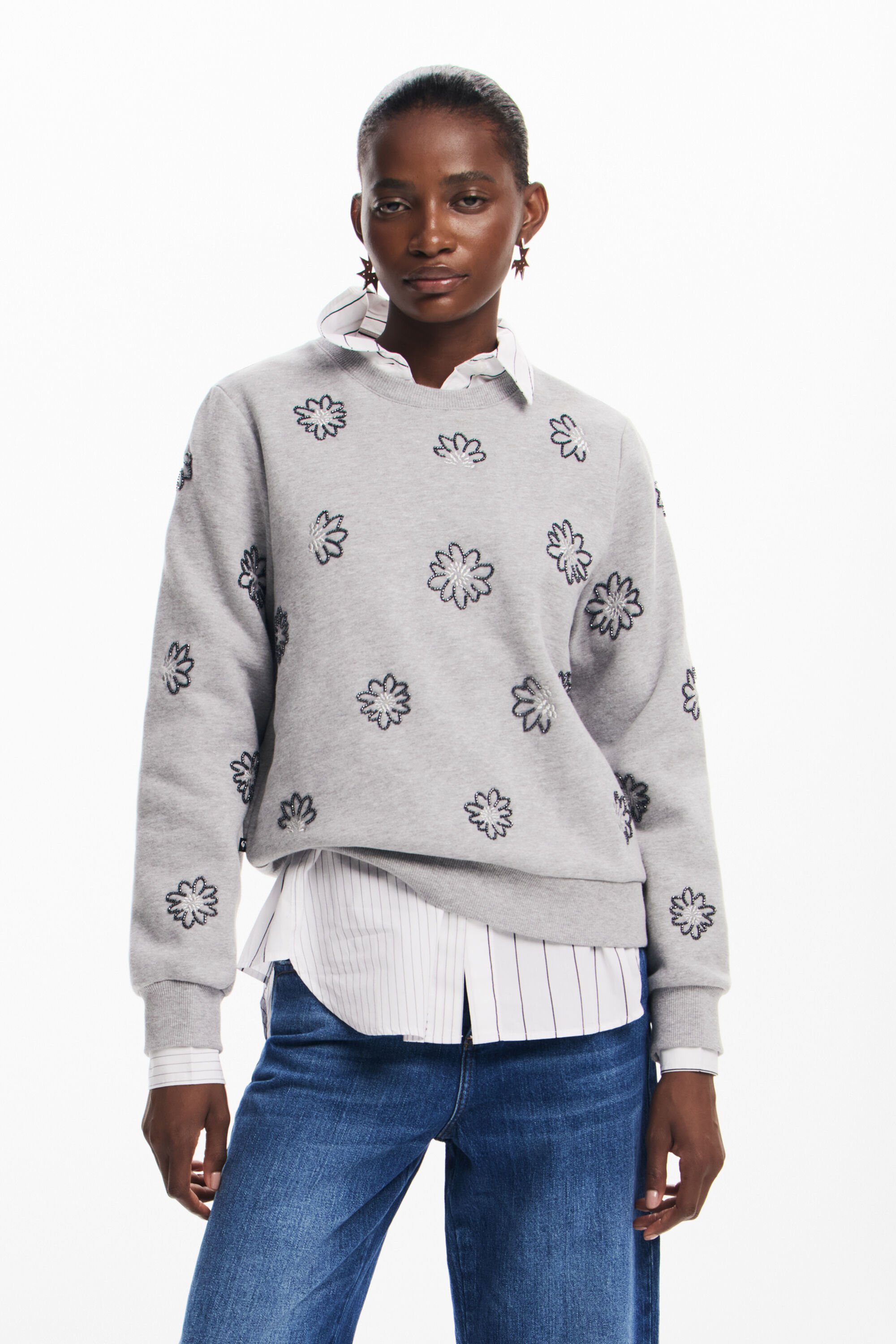 Sudadera flores joya Desigual mujer