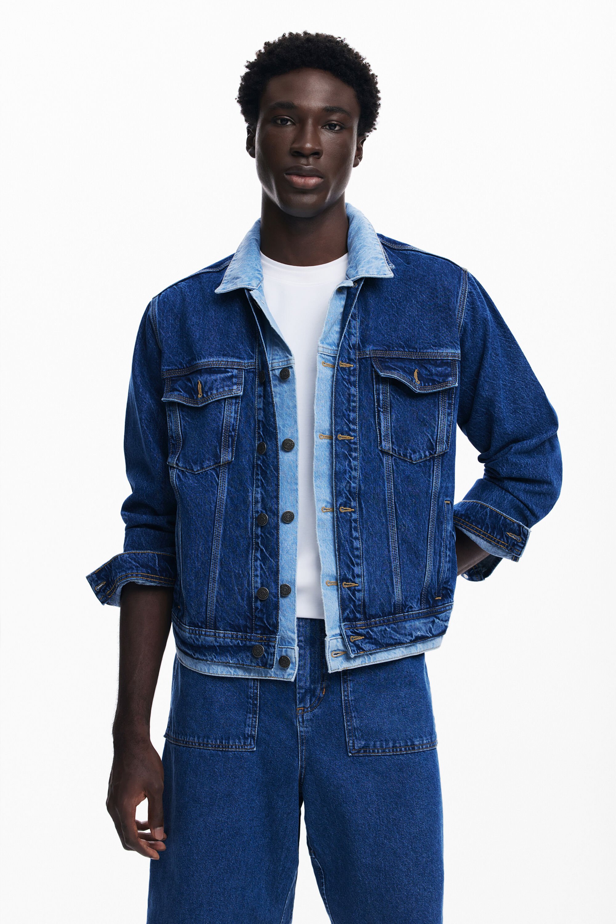 Chaqueta denim patchwork hombre Desigual
