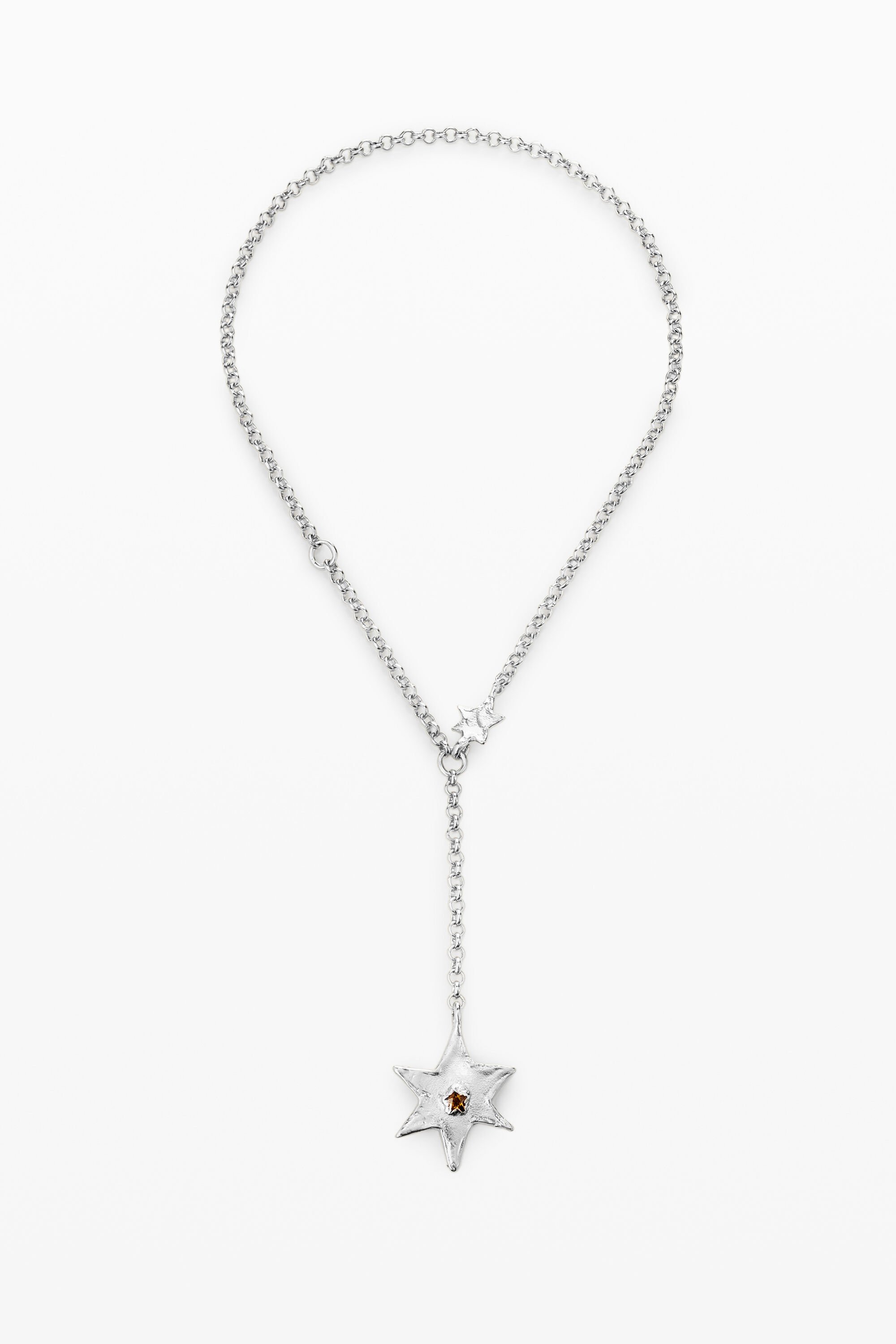 Desigual Collar Estrella y Corazón Baño Plata Mujer