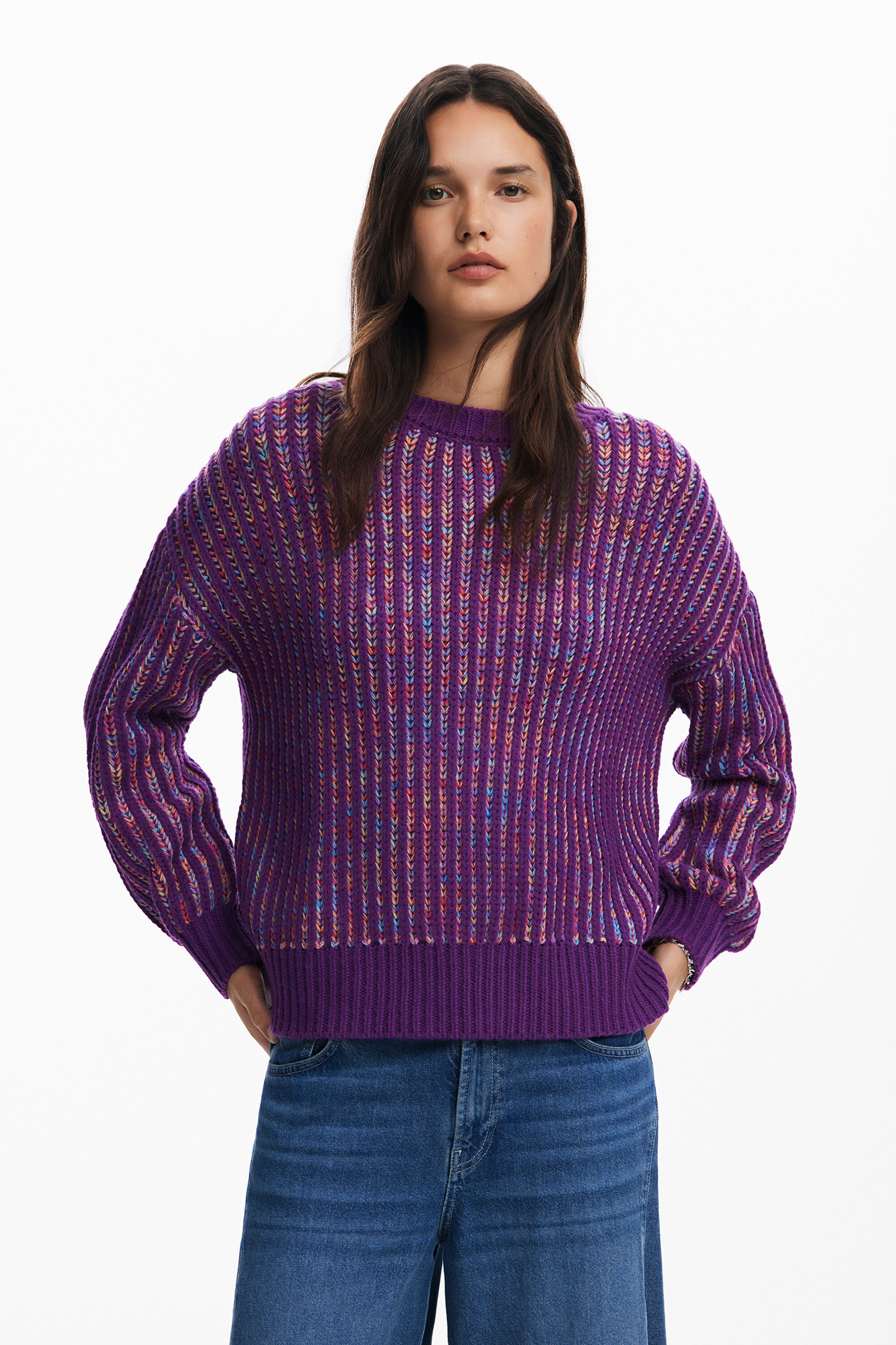 Jersey de punto de rayas Desigual para mujer