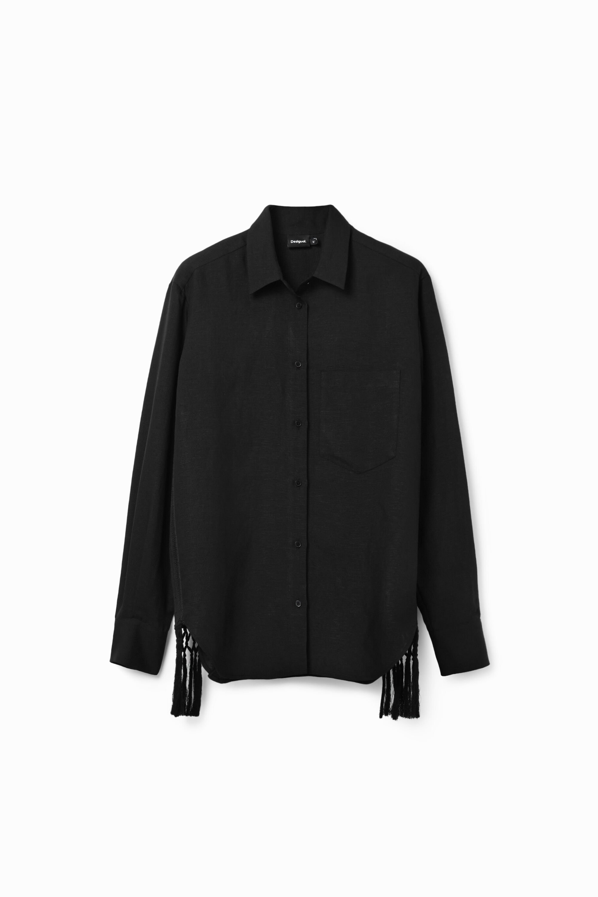 Camisa oversize de macramé para mujer
