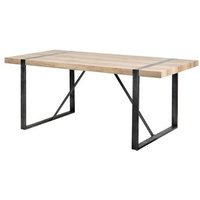 Mesa de Comedor Madera-Metal Natural 180x90x76 cm