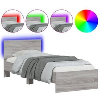 Estructura de Cama con Cabecero y Luces LED 90x190 cm