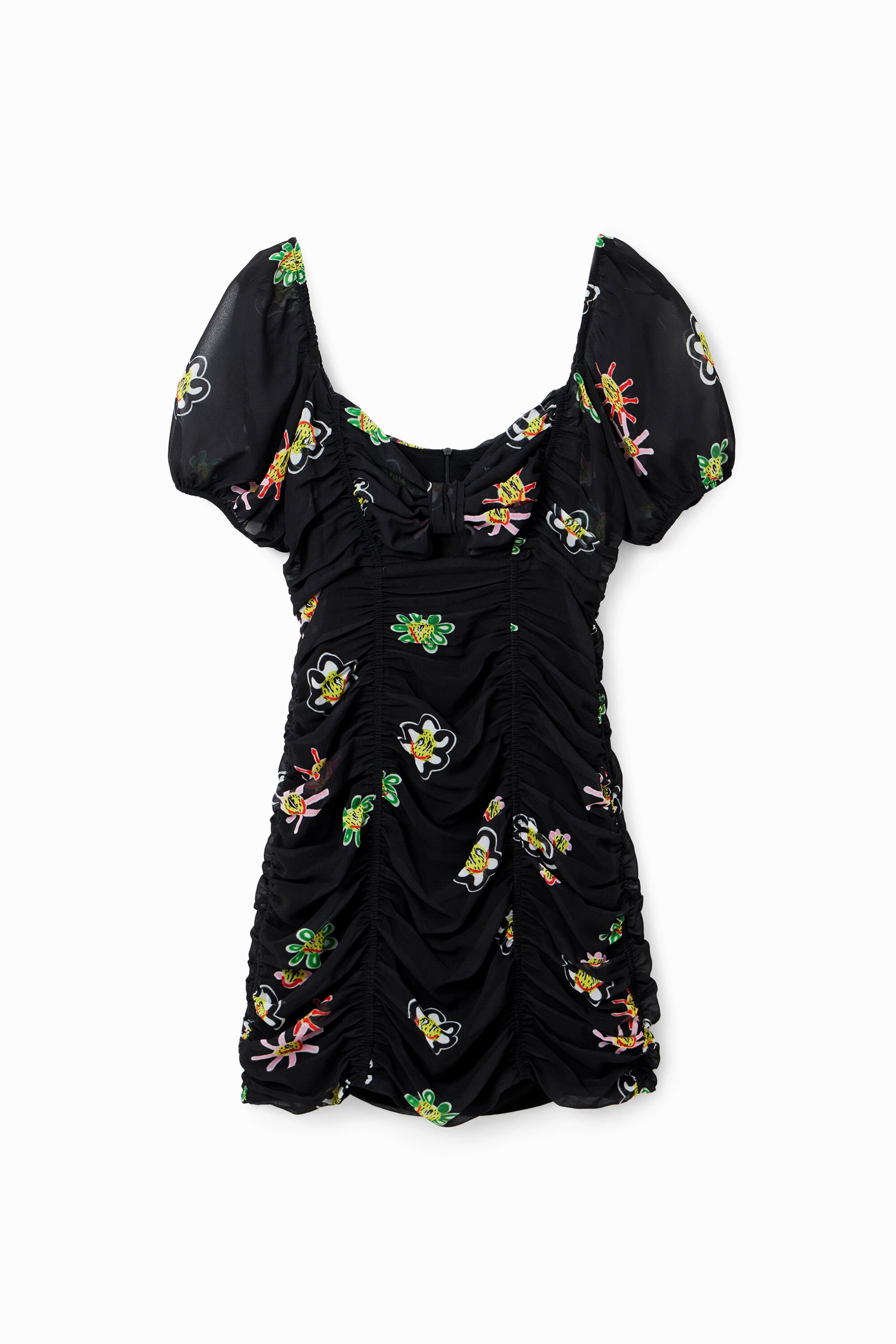 Desigual Vestido corto fruncido