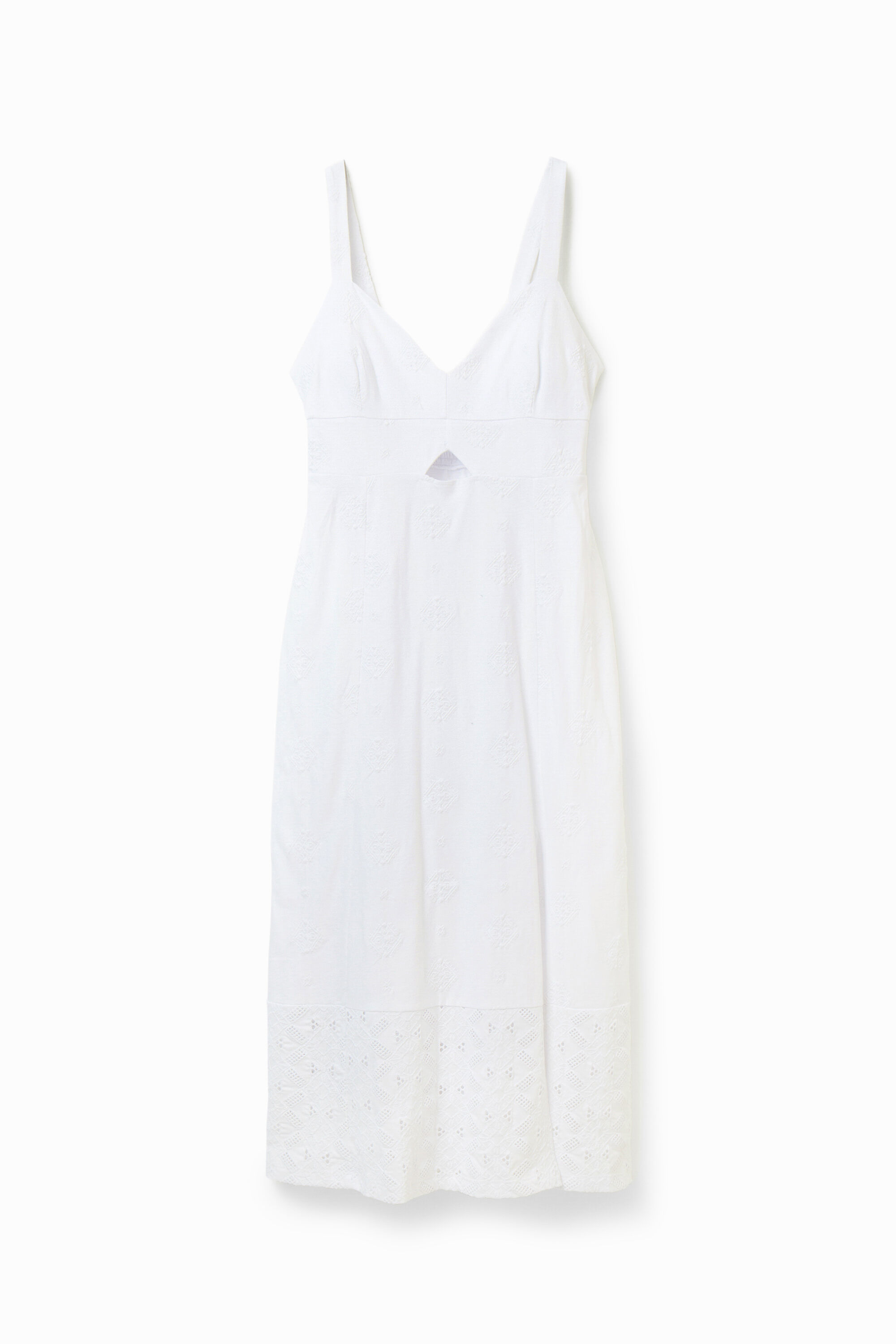 Desigual Vestido midi bordado tirantes Desigual Vestido midi bordado tirantes