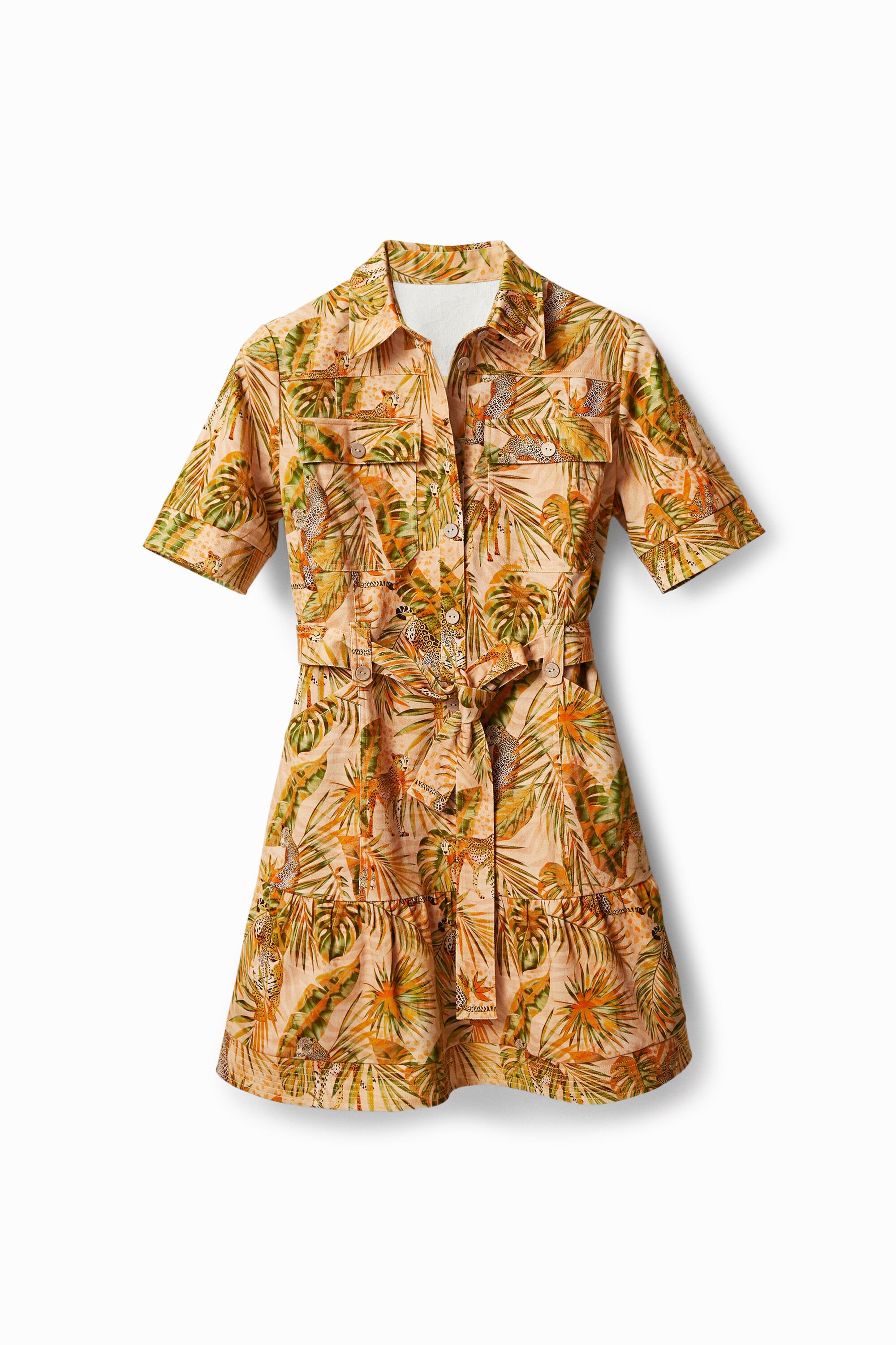 Desigual Vestido camisero tropical