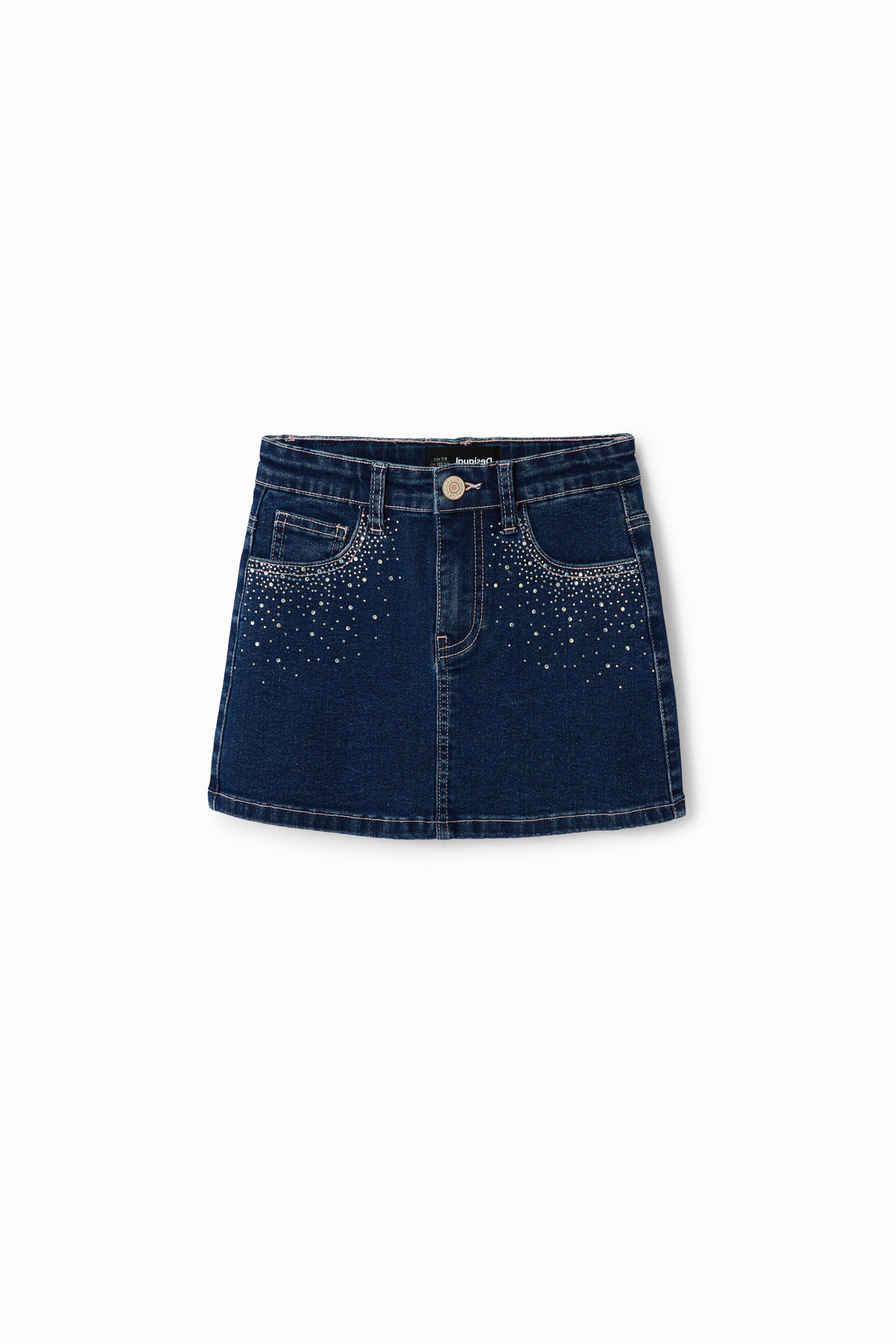 Minifalda Vaquera Desigual con Brillantes Minifalda Vaquera Desigual con Brillantes
