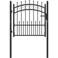 Vidaxl Puerta De Valla Acero Negro 100x100 Cm