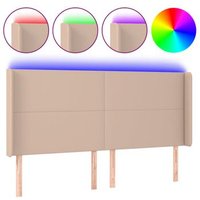 Cabecero con LED de cuero sintético Vidaxl