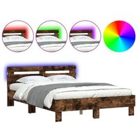 Estructura de Cama Cabecero con Luces LED 135x190 cm