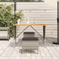 Mesa de Jardín Ratán Pe Gris 105x75x72 cm