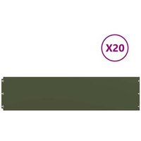 Vidaxl Bordes Césped 20 Unidades Acero Laminado Frío 25x103 Cm