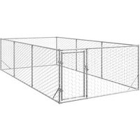 Perrera de Exterior Vidaxl de Acero Galvanizado 2x4x1 M