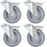 Ruedas Giratorias Con Agujero Pasador 100 Mm Vidaxl 24 Unidades