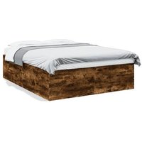 Estructura de Cama Vidaxl 150x200cm Roble Ahumado