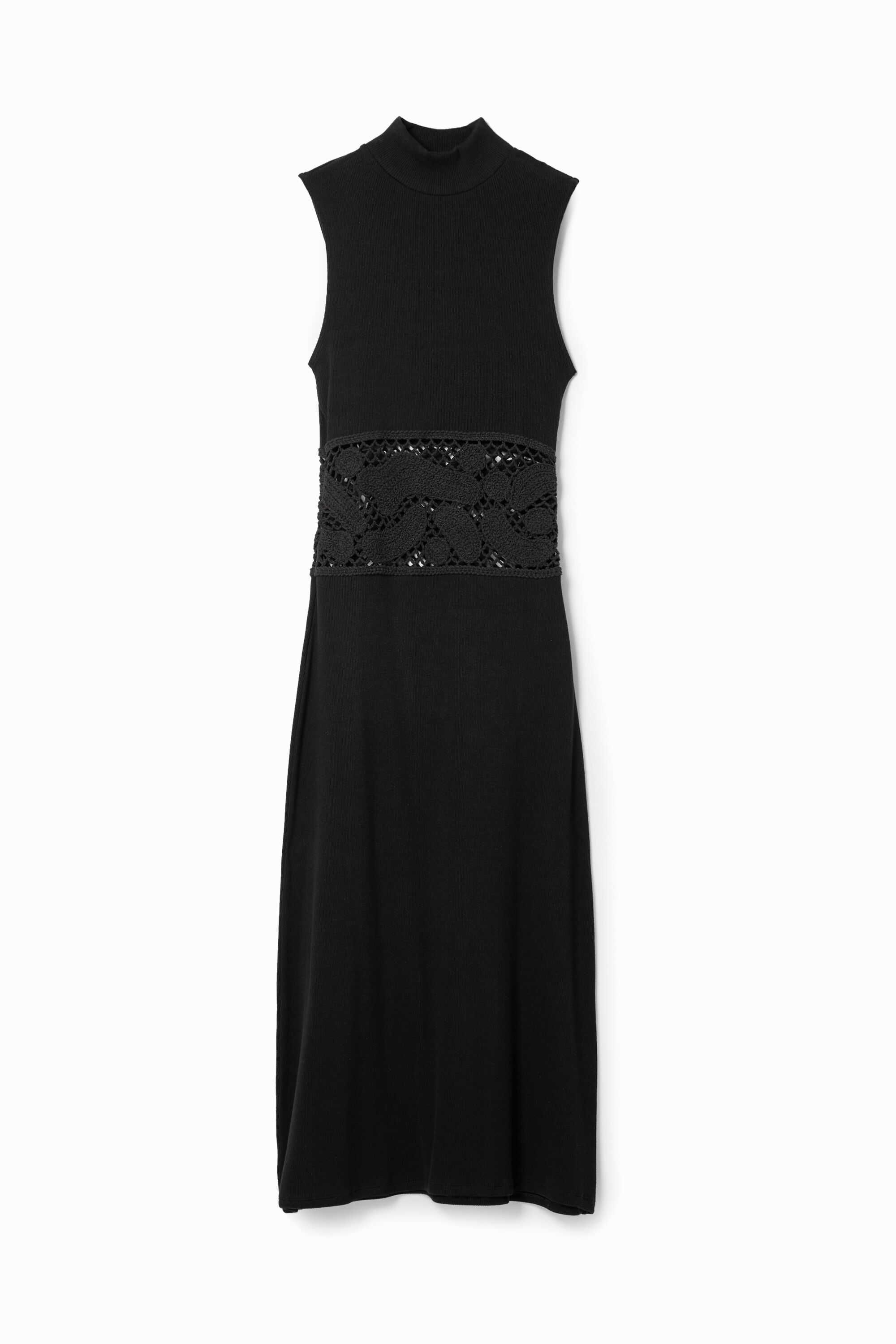 Desigual Vestido midi canalé crochet Desigual Vestido midi canalé crochet