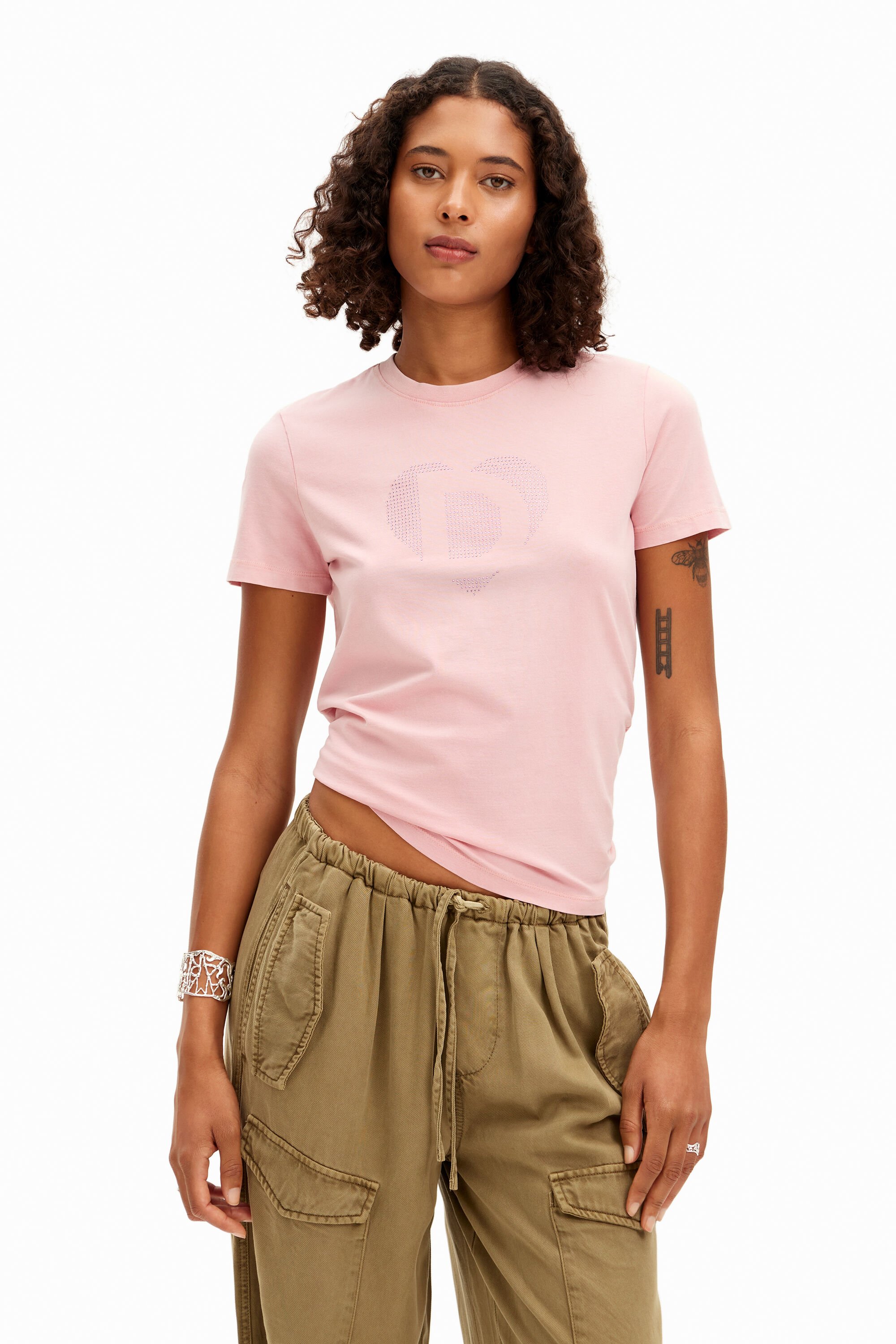 Camiseta Desigual Imagotipo Strass Fehombre