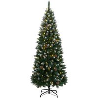 Árbol De Navidad Artificial con Luces LED y Decoración 180 cm