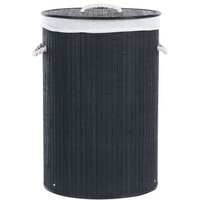 Cesta de madera de bambú 60 cm multifuncional con tapa y asas Sannar